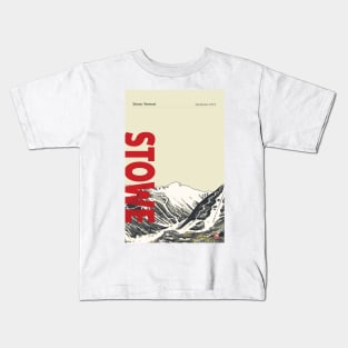 Stowe Vermont Vintage Modern Ski Travel Poster Kids T-Shirt